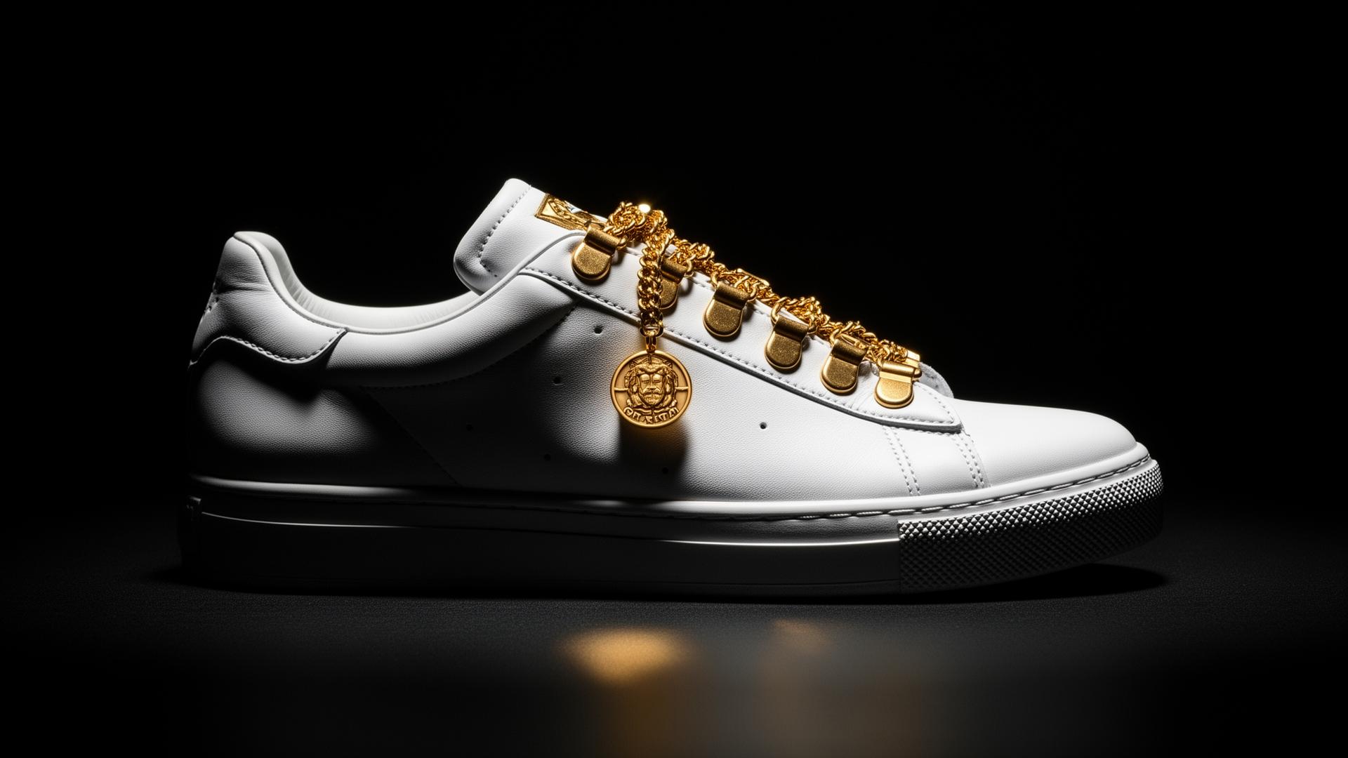 VUSOIR luxury sneaker with gold accessories