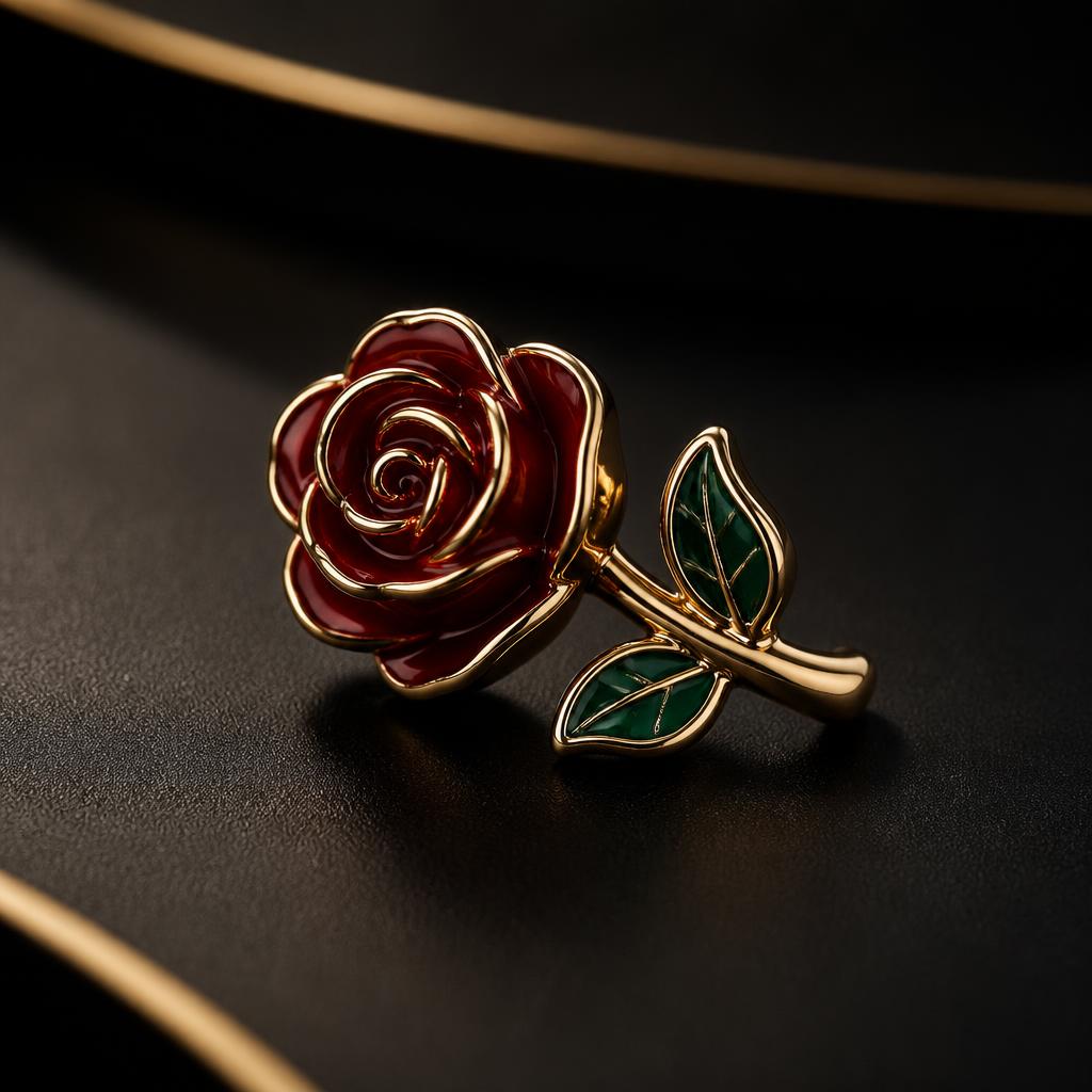 VUSOIR Rose Éternelle Enamel Rose Charm